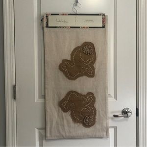 NWT Nicole Miller Easter Bunny Table Runner Linen Burlap  Rustic Farmhouse